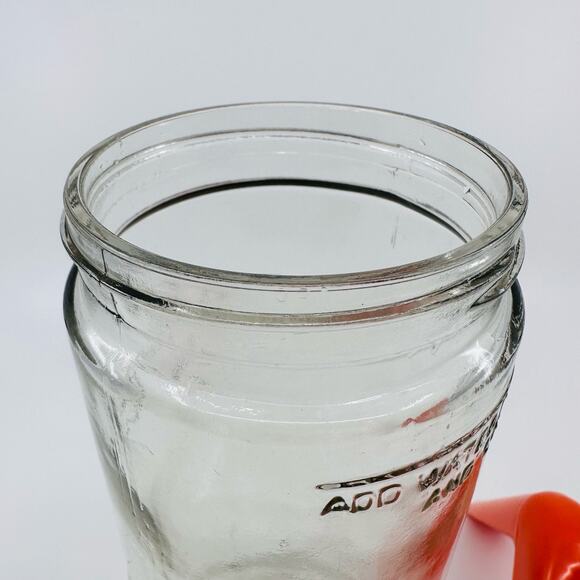 Anchor Hocking Glass Vintage 70s TANG Orange Drink Clear Glass Pitcher With Lid - Picture 11 of 11